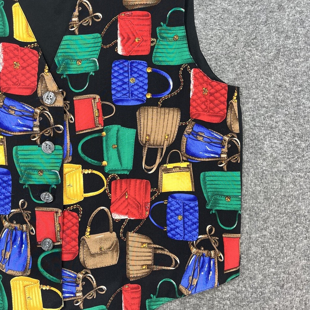 Joan Rivers Classic collection Silk Vest Womens S Colorful Purse Pattern Handbag - Picture 4 of 11